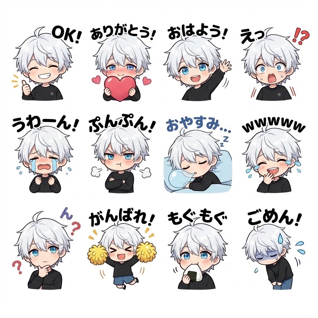 Chibi Character LINE Sticker Set