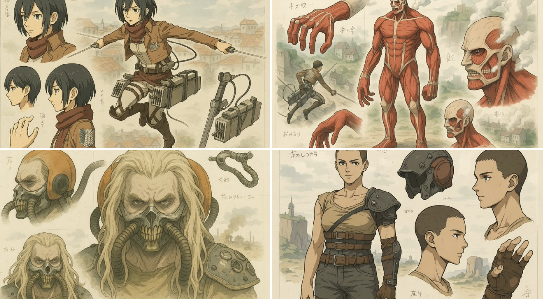 Anime Mecha Stylized Mechanical Design Drawing