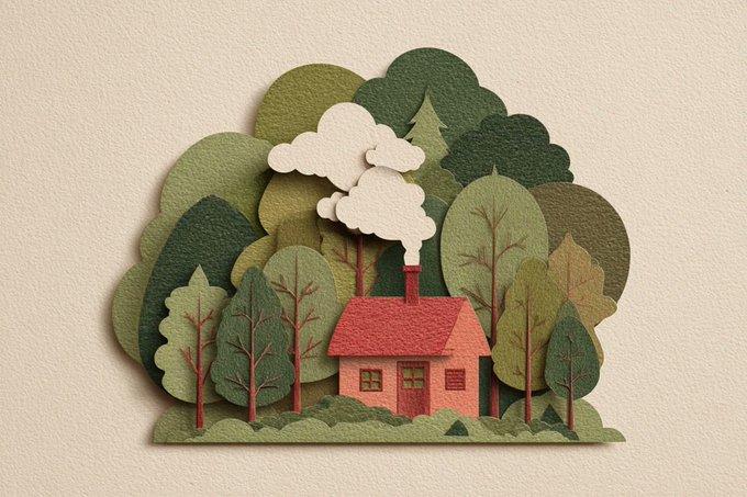 Layered Paper Cut Illustration