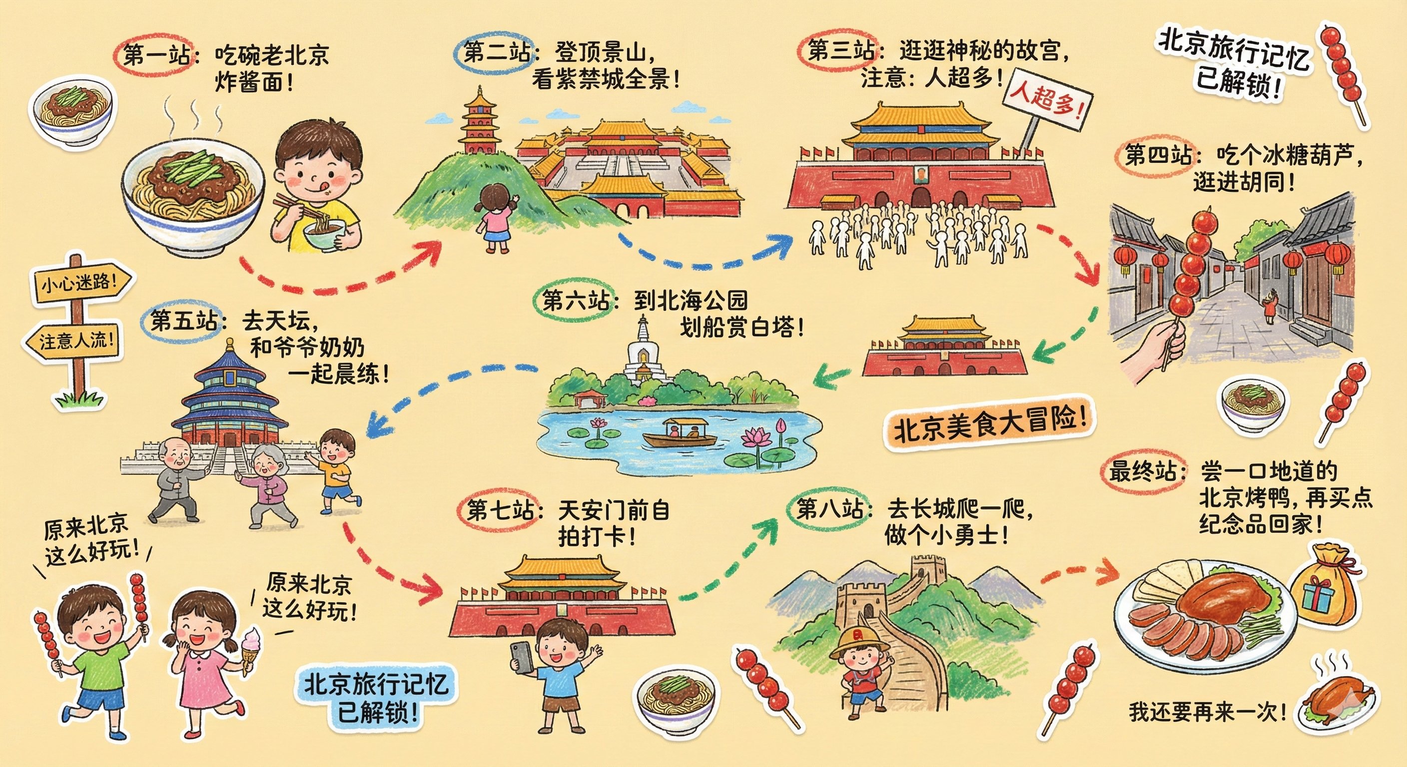 Beijing 7-Day Tour Travel Sketch Book Illustration
