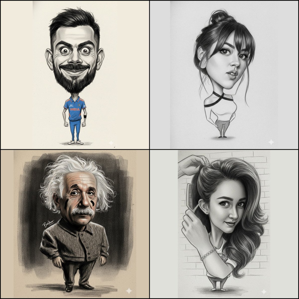 Pencil Style Big Head Cartoon