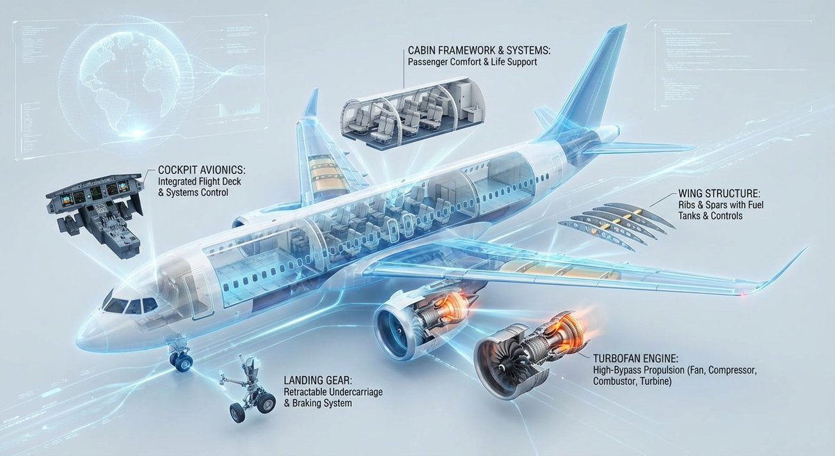 Airplane Cross-Section Infographic
