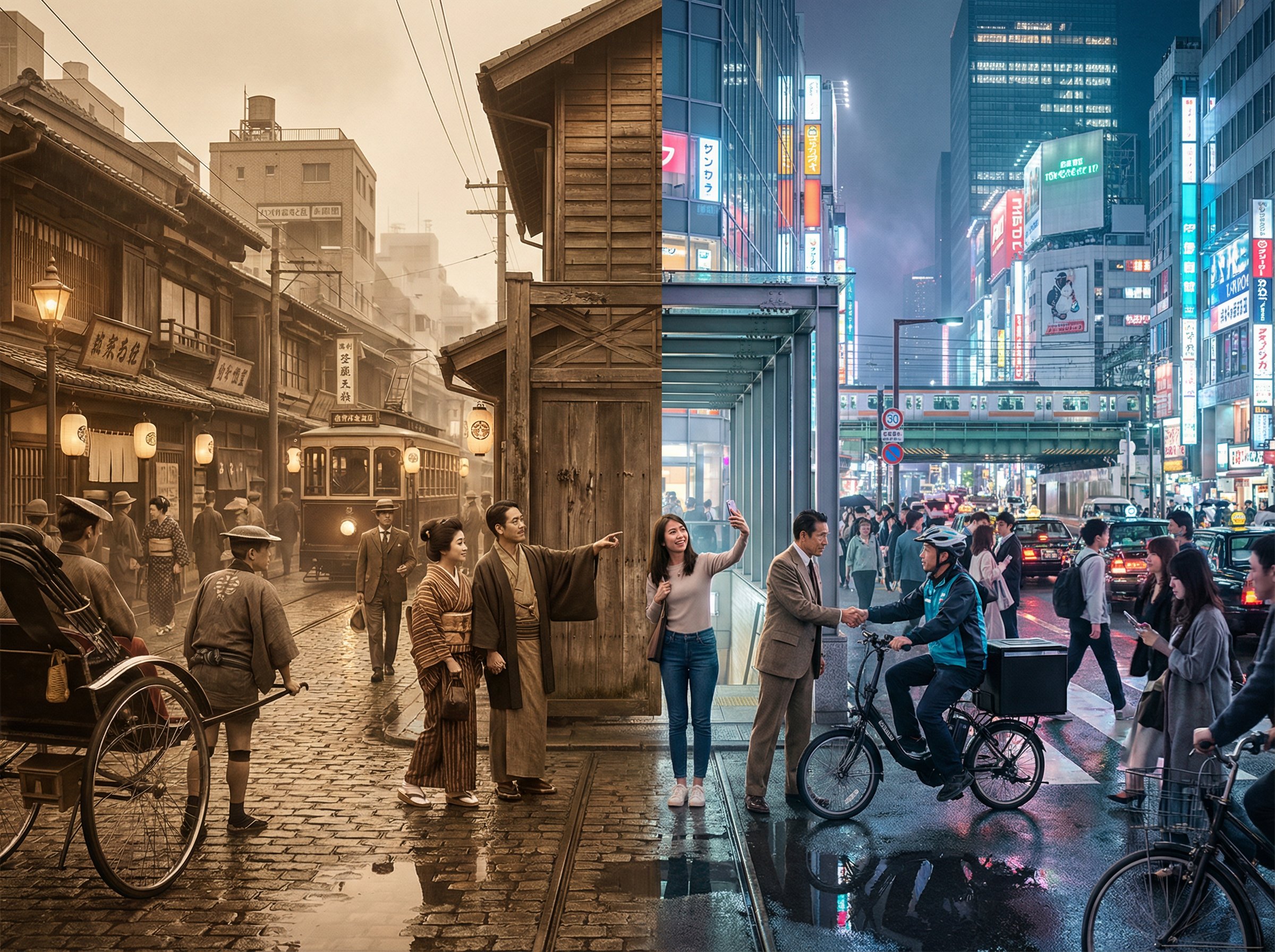 Tokyo City: A Time-Traveling Blend of 1920s and Present Day