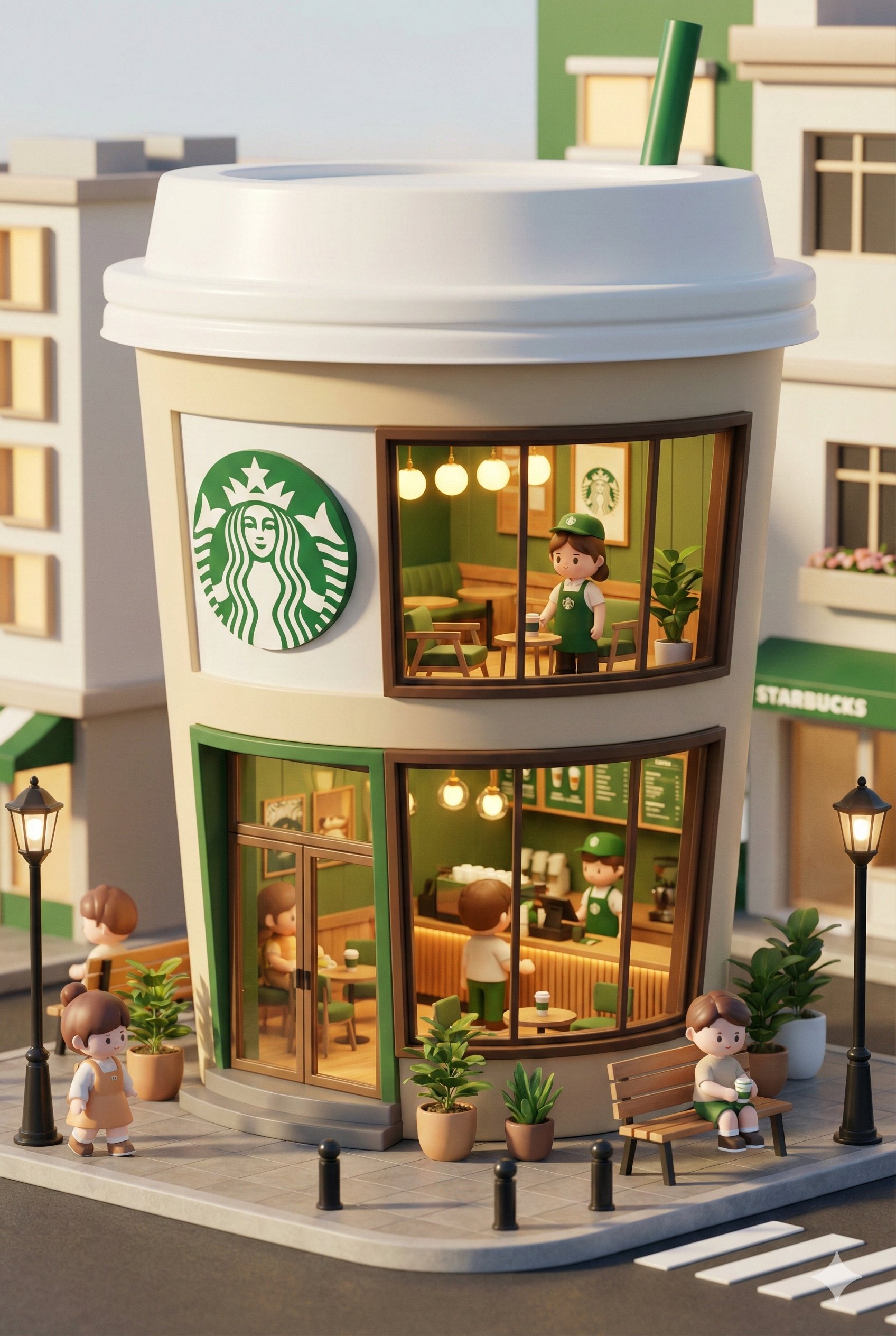 Starbucks Mini Concept Store: 3D Chibi Style