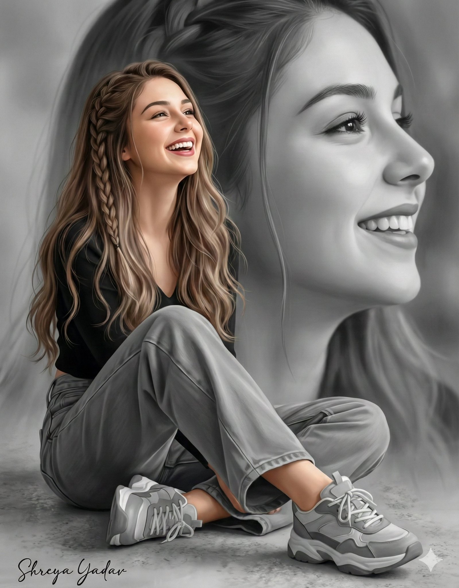 Soft Blurred Side Profile Close-Up of the Same Face