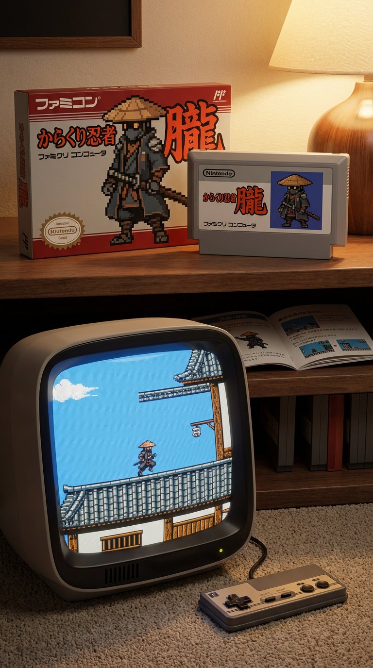 Famicom Game Box, Cartridge, Manual and CRT Screen (Japanese)