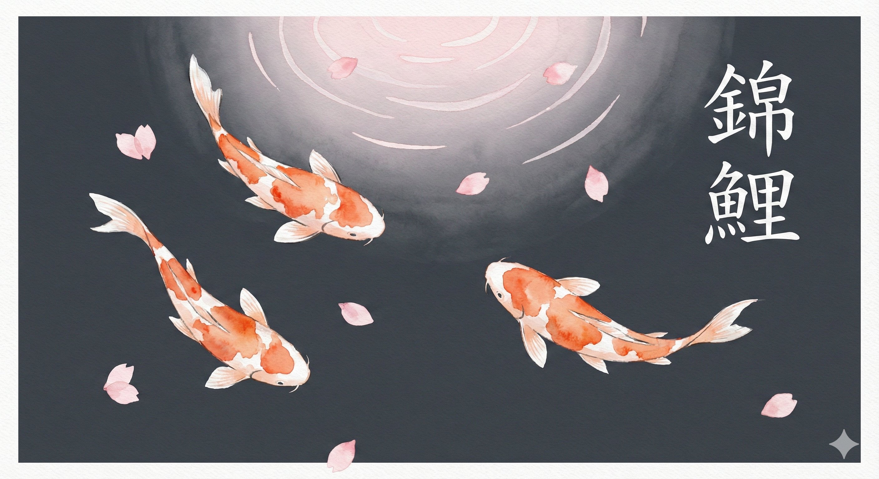 Minimalist Watercolor Illustration: Koi Fish in Play