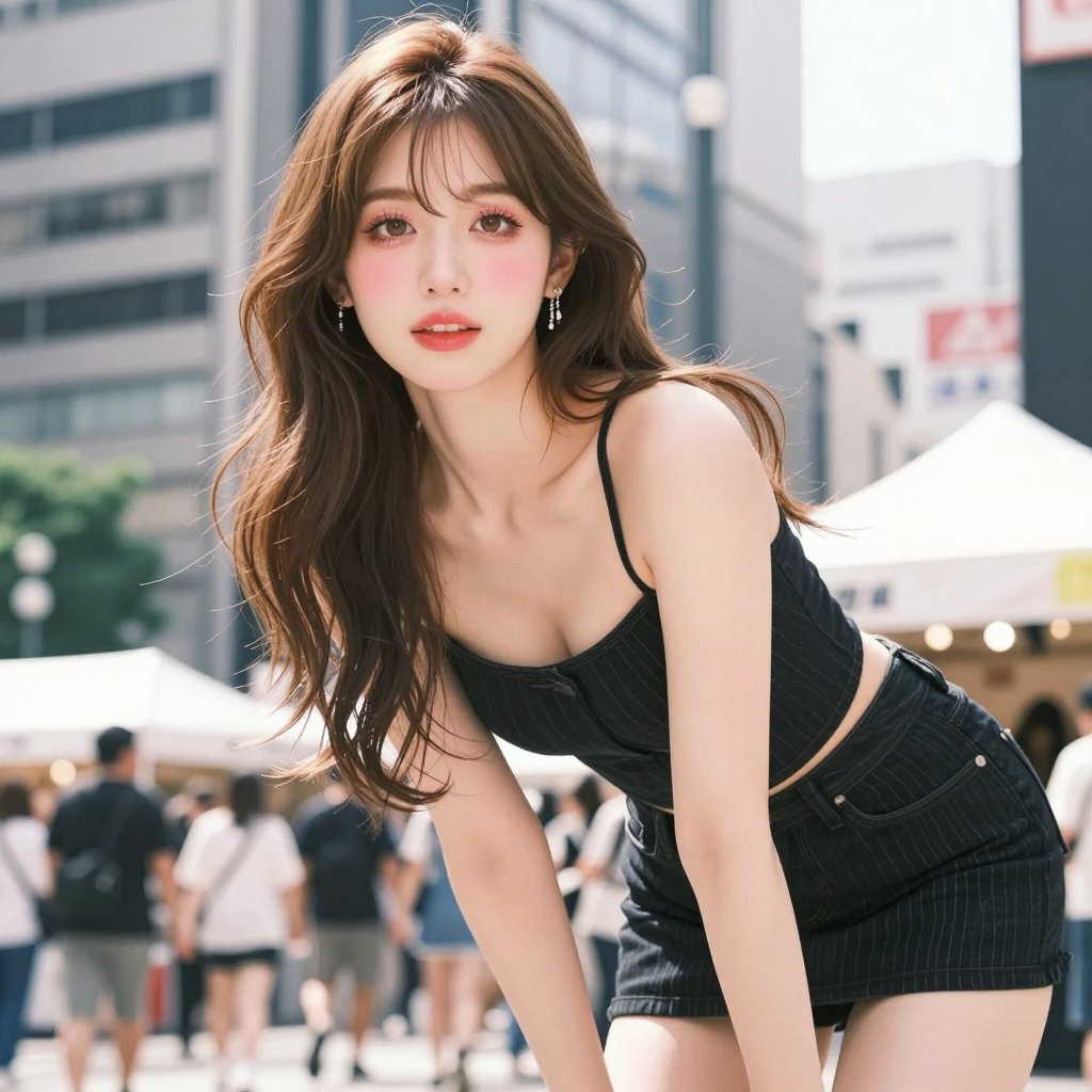 Tokyo Street Fashion Portrait: Elegant Japanese Beauty Model